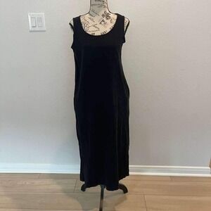 UNIQLO Black Sleeveless Tank‎ Maxi Dress Large Casual Comfy Everyday